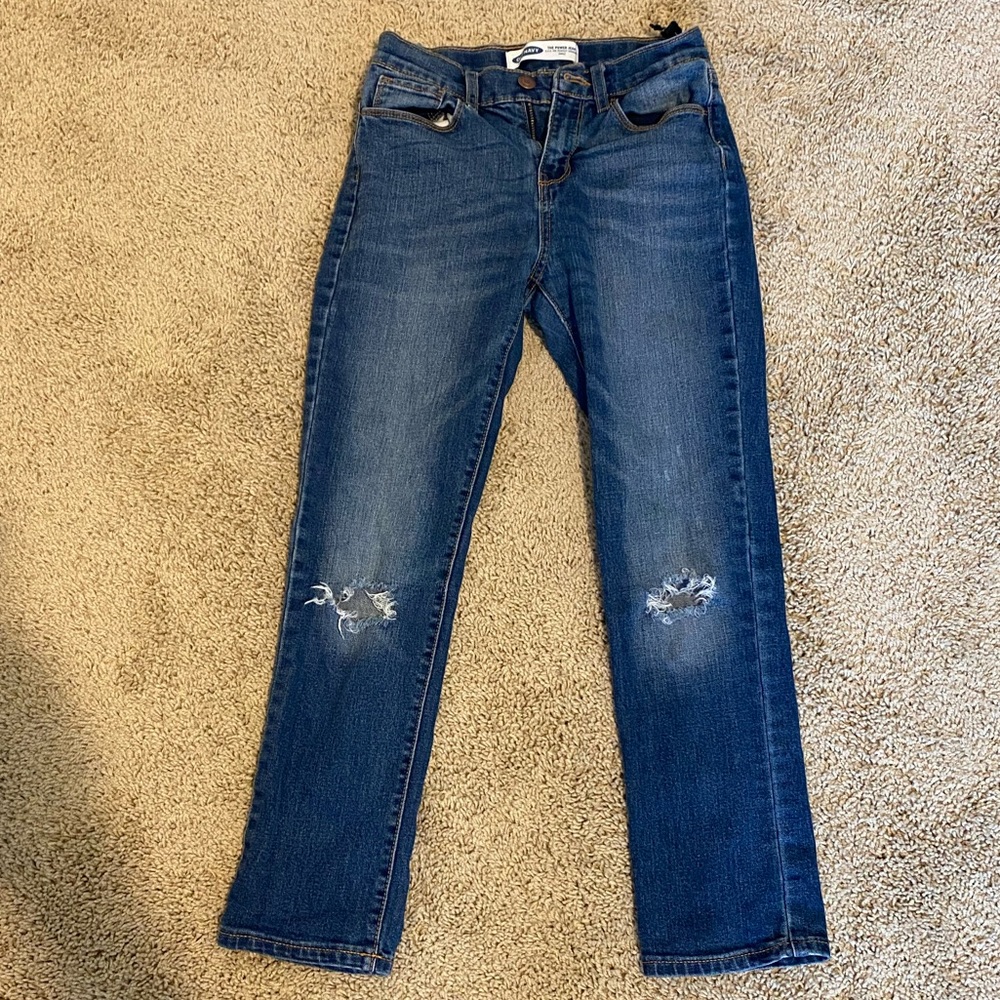 Old Navy girls jeans, holes in knees design